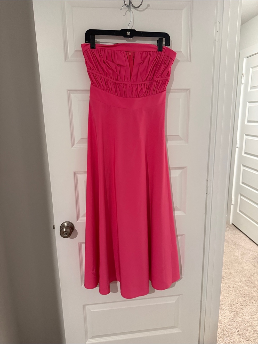 Strapless Hot Pink Formal Gown